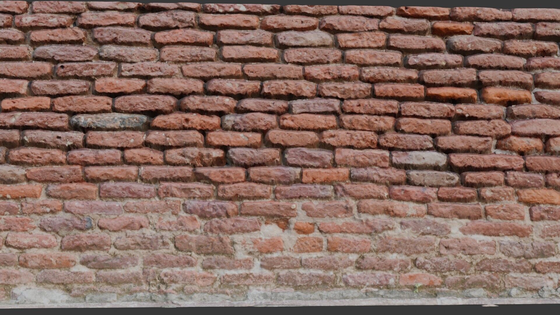 Old Brick Wall Scanned Model Low-poly 3D model_5