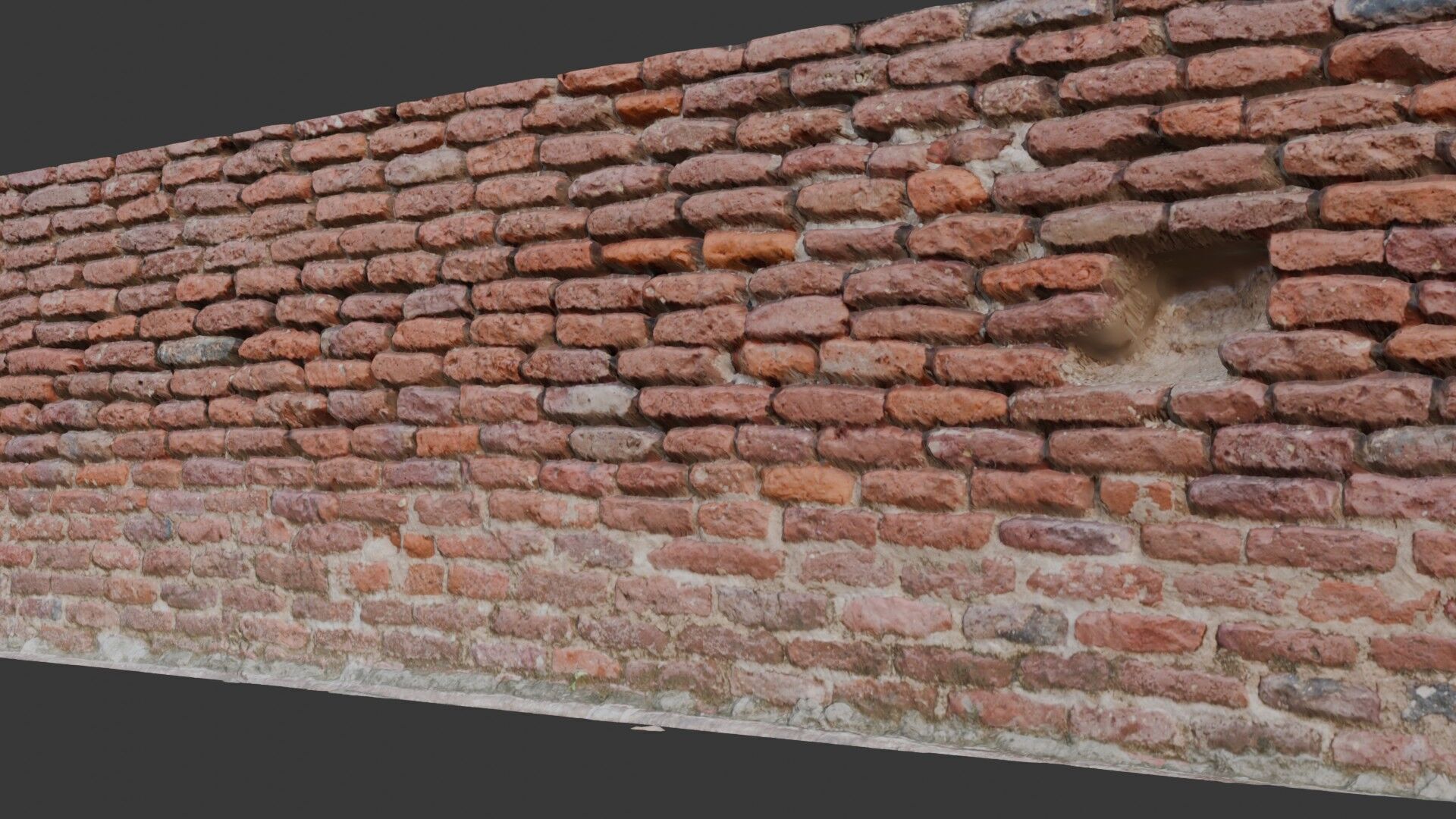 Old Brick Wall Scanned Model Low-poly 3D model_7