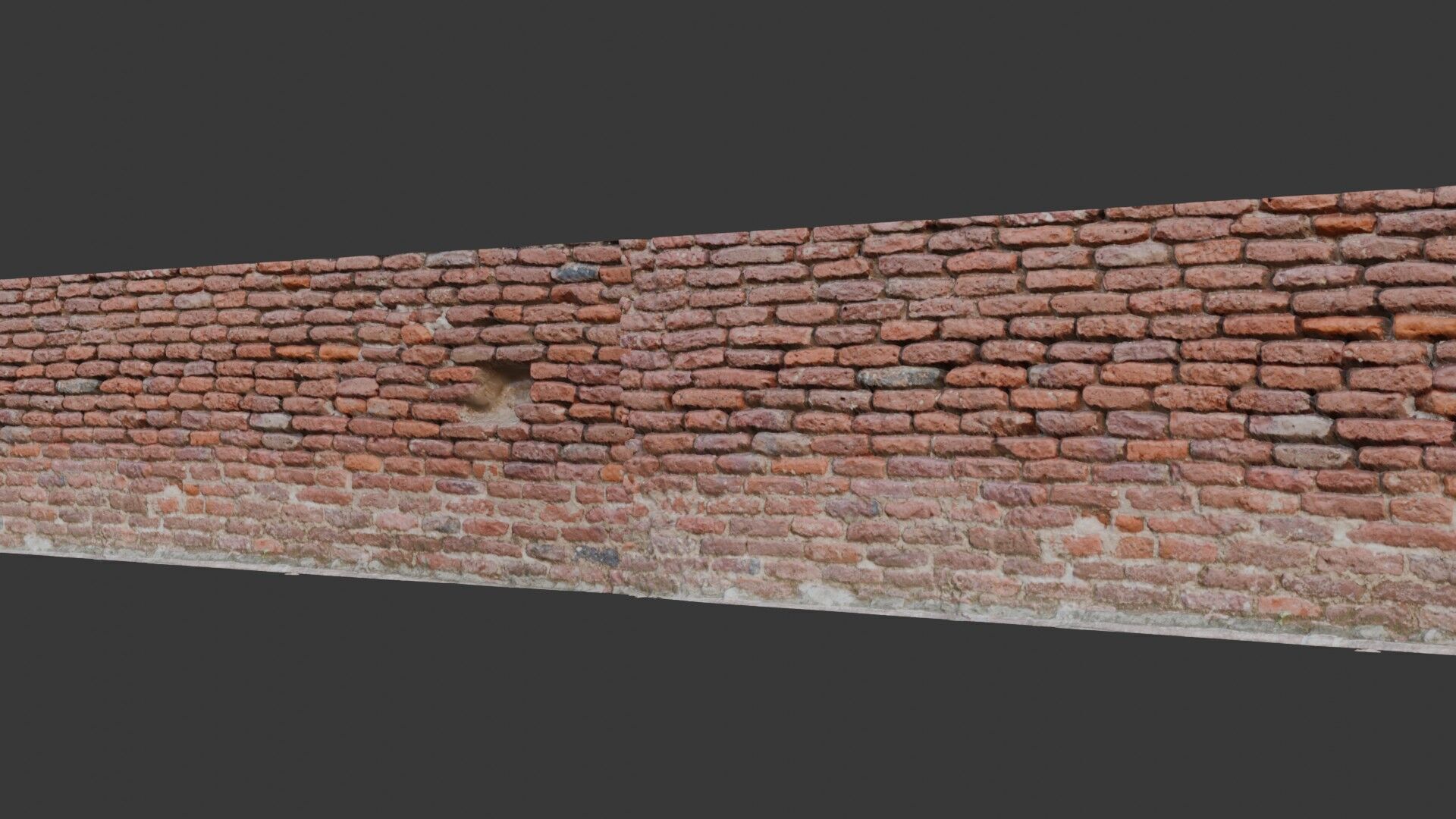Old Brick Wall Scanned Model Low-poly 3D model_1