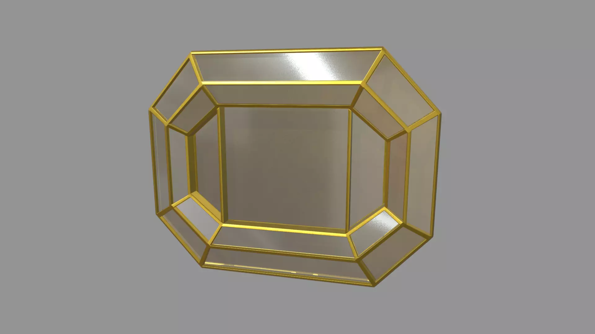 Gold Antique Mirror 01 Low-poly 3D model_0