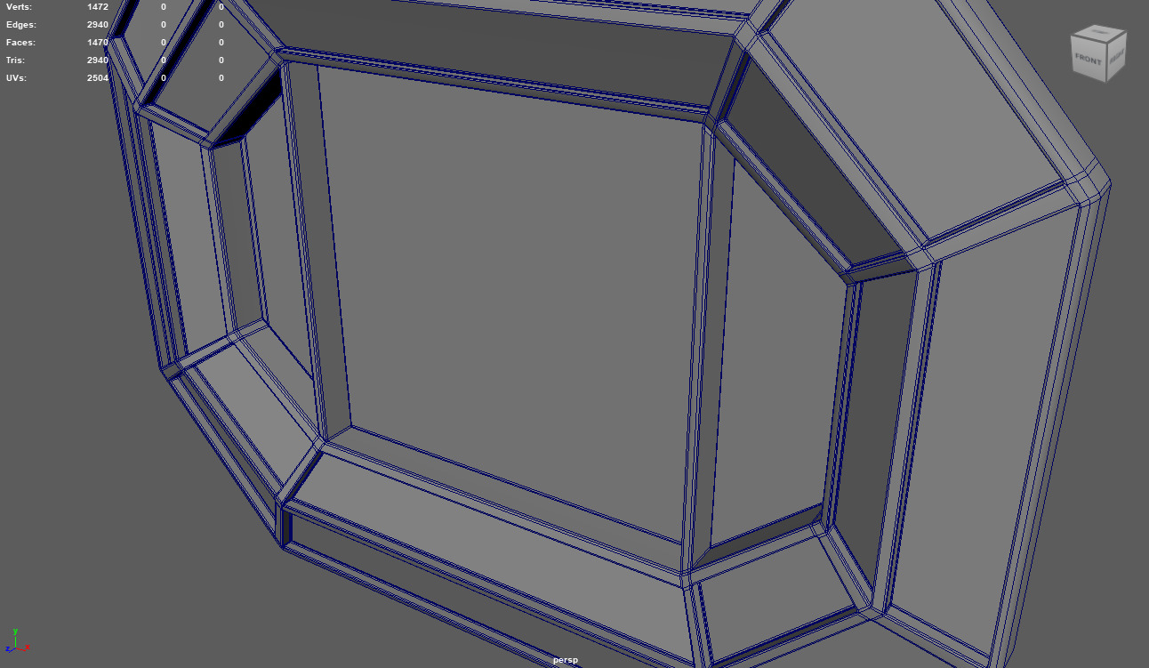 Gold Antique Mirror 01 Low-poly 3D model_11