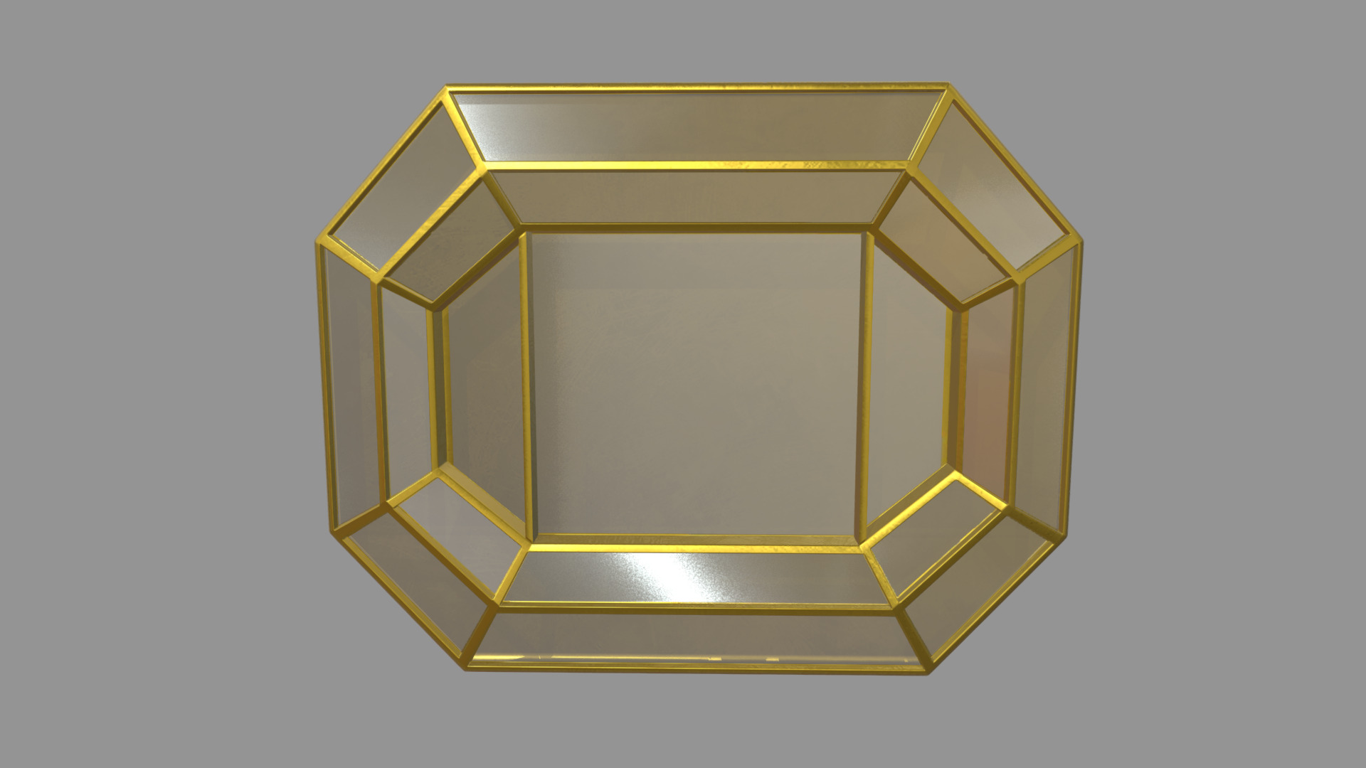Gold Antique Mirror 01 Low-poly 3D model_1