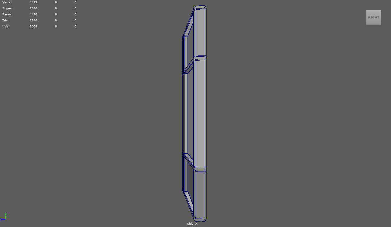 Gold Antique Mirror 01 Low-poly 3D model_9