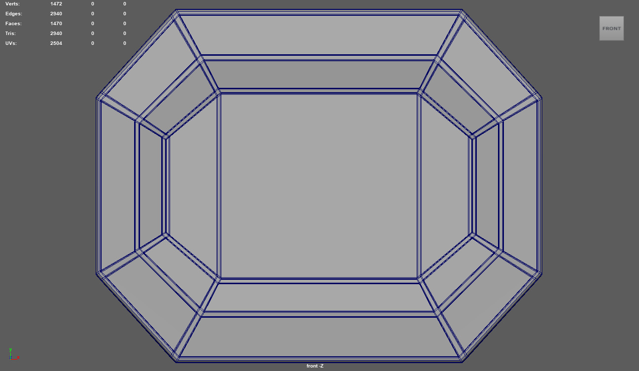 Gold Antique Mirror 01 Low-poly 3D model_7