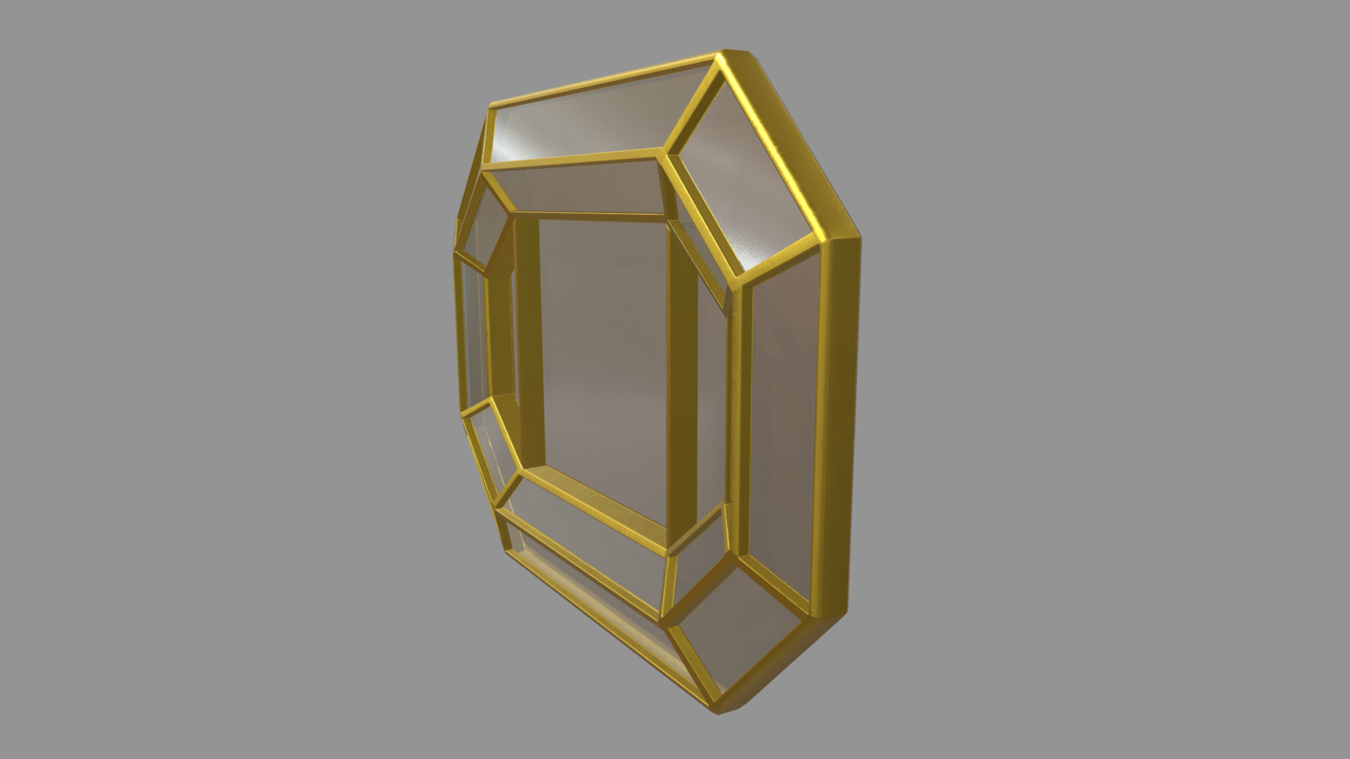 Gold Antique Mirror 01 Low-poly 3D model_2