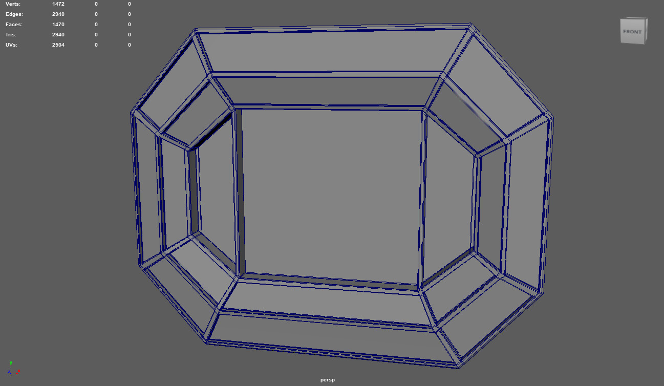 Gold Antique Mirror 01 Low-poly 3D model_6