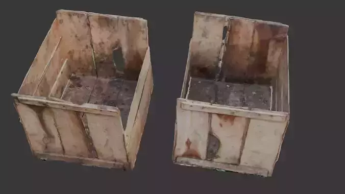 Old Wooden Crate Scanned Model