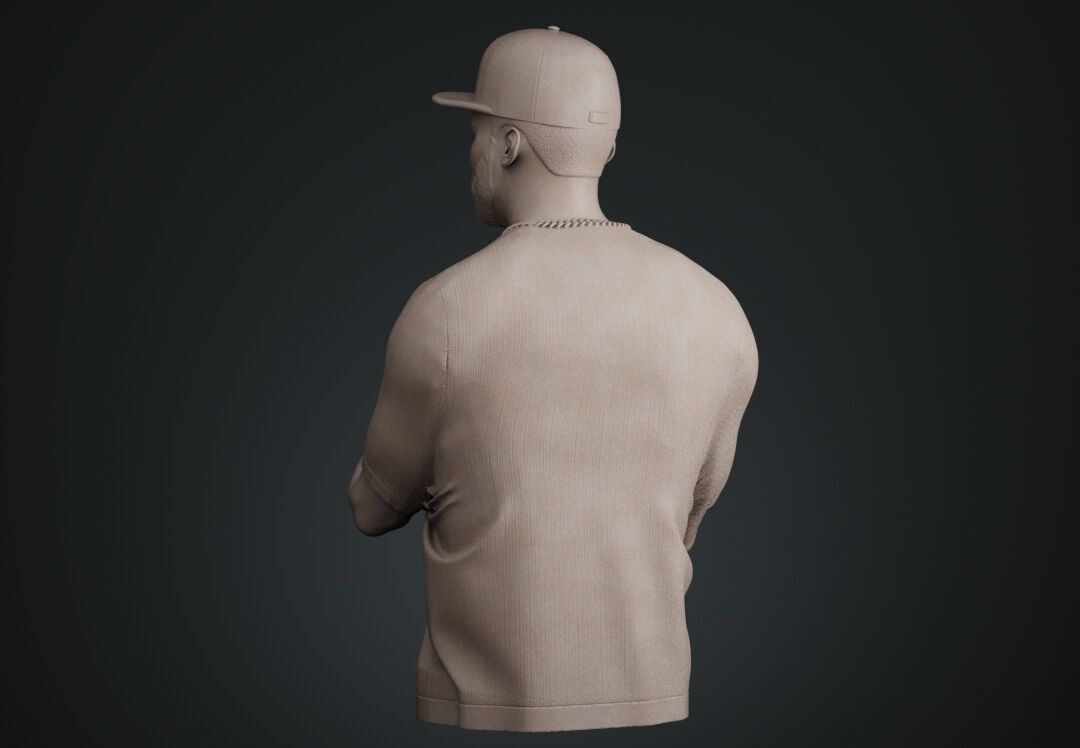 50 Cent Bust sculpture 3D print model_8