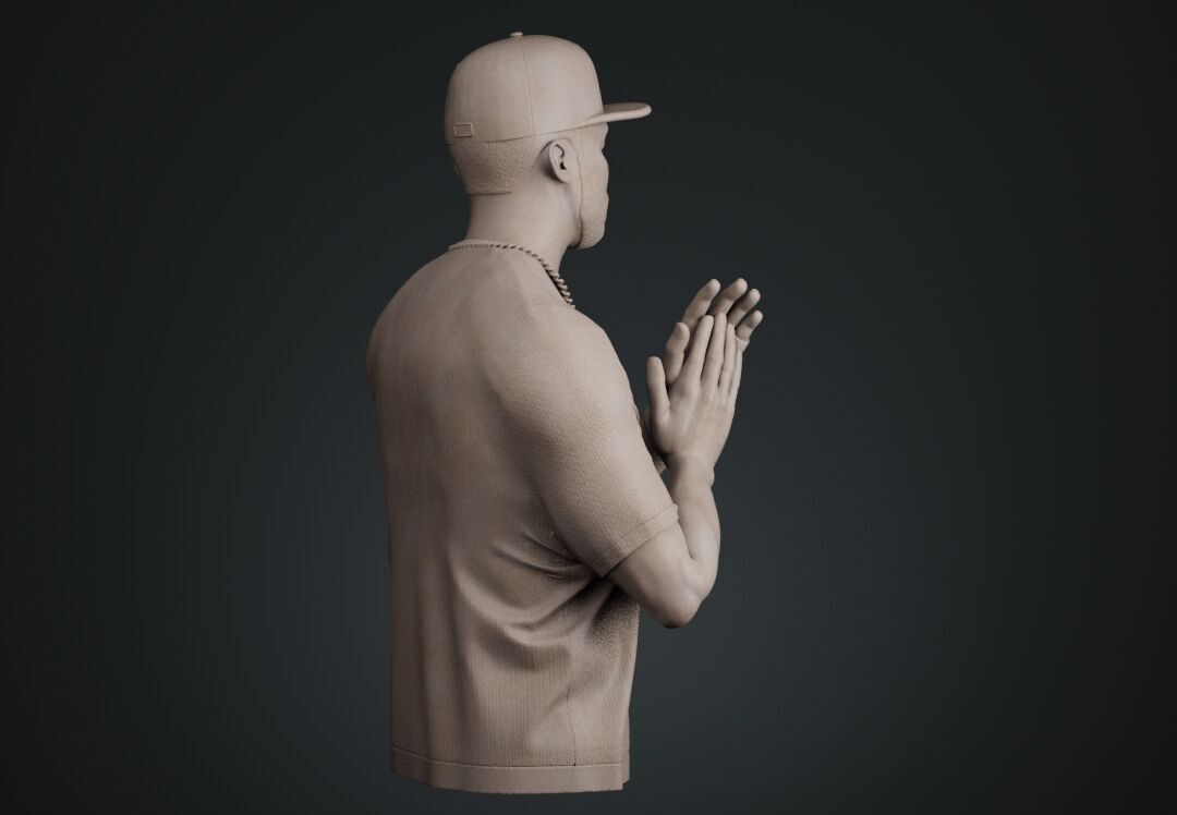 50 Cent Bust sculpture 3D print model_5