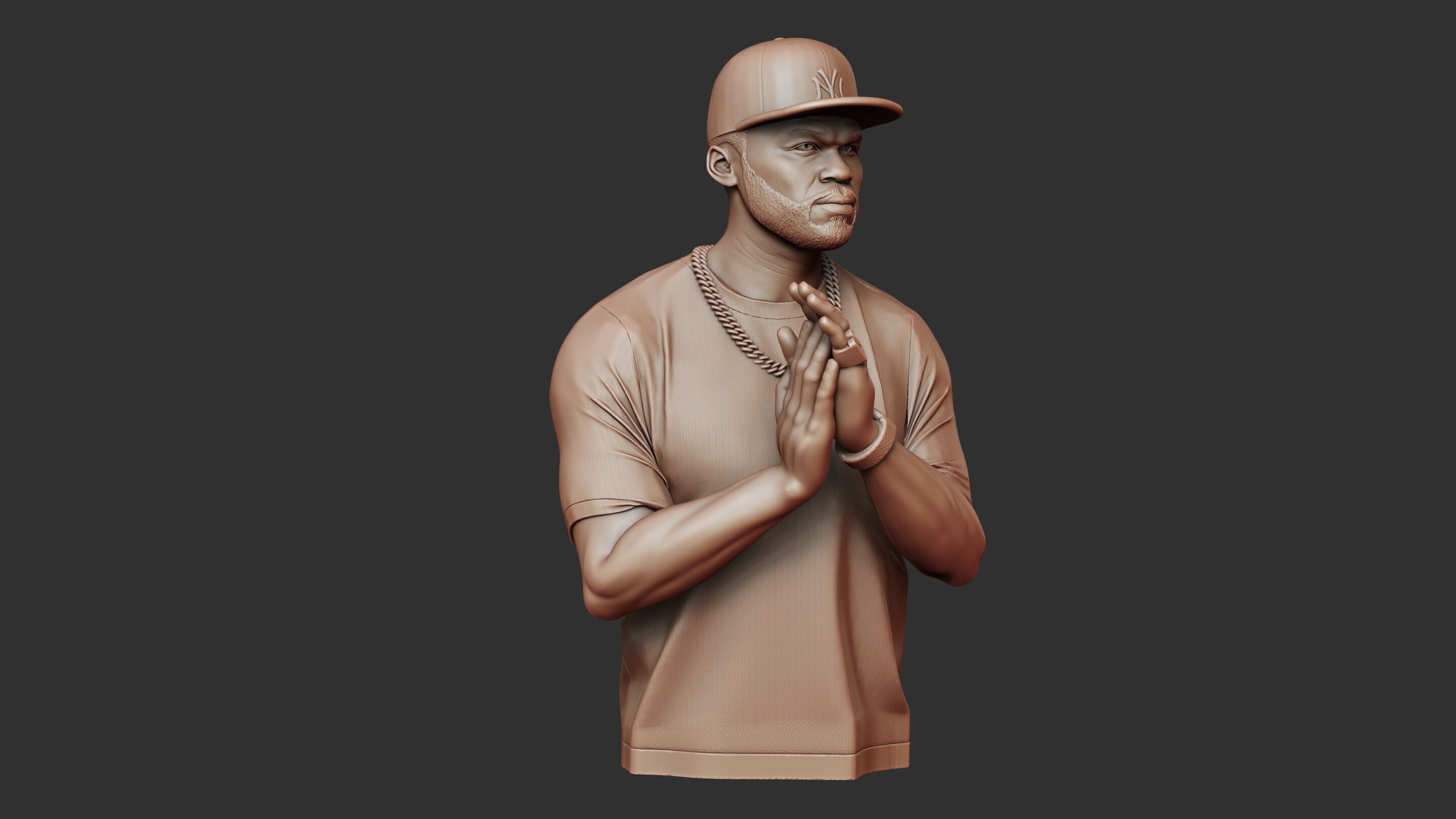 50 Cent Bust sculpture 3D print model_16