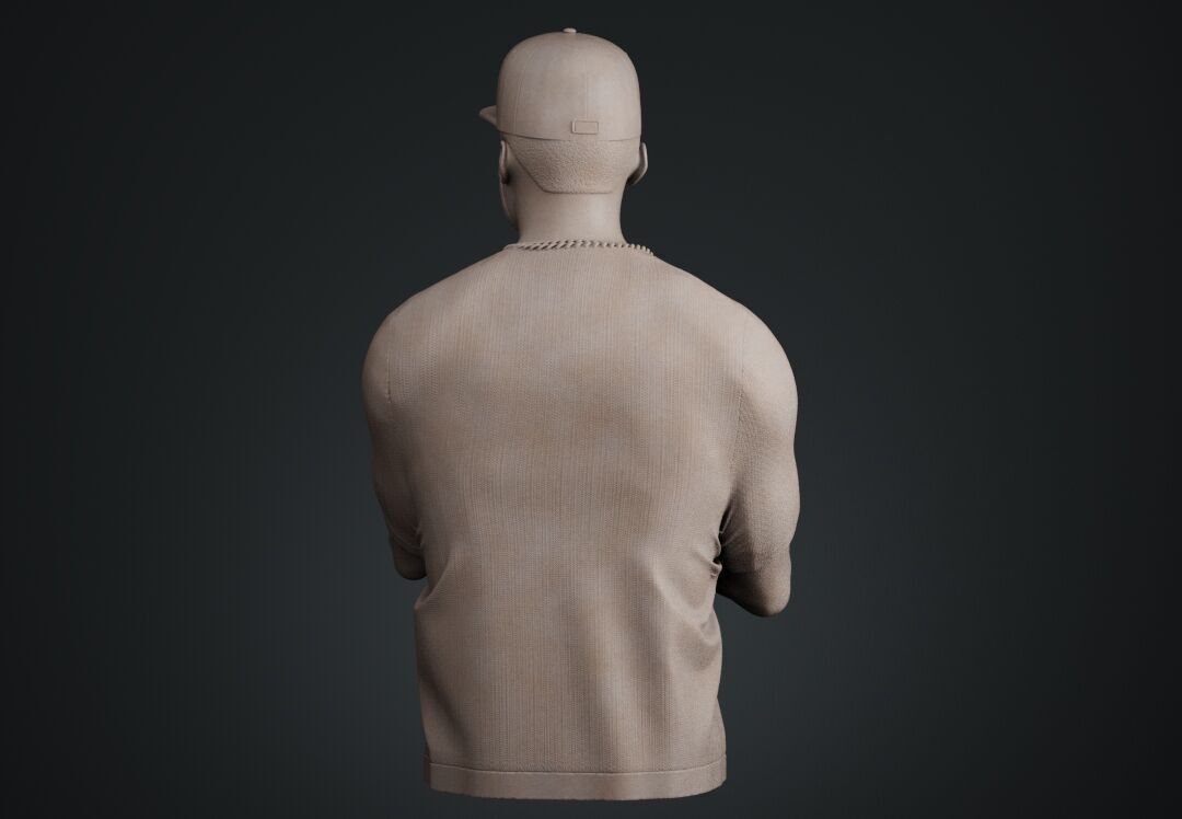 50 Cent Bust sculpture 3D print model_7