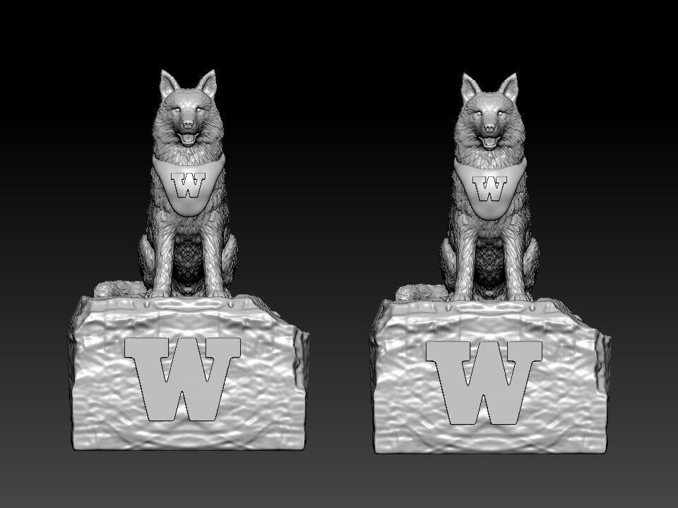 NCAA - Washington huskies mascot statue - 3d Print 3D print model_1