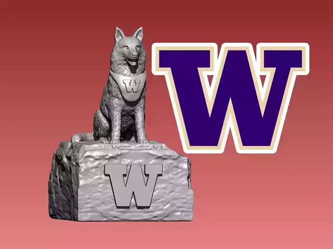 NCAA - Washington huskies mascot statue - 3d Print 3D print model