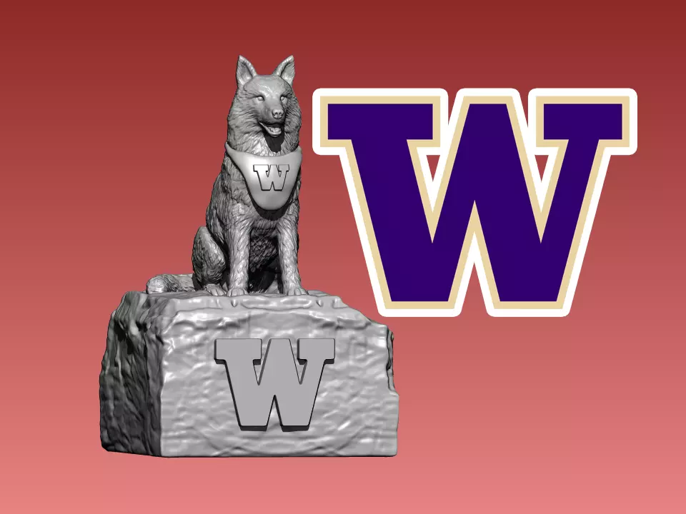 NCAA - Washington huskies mascot statue - 3d Print 3D print model_0