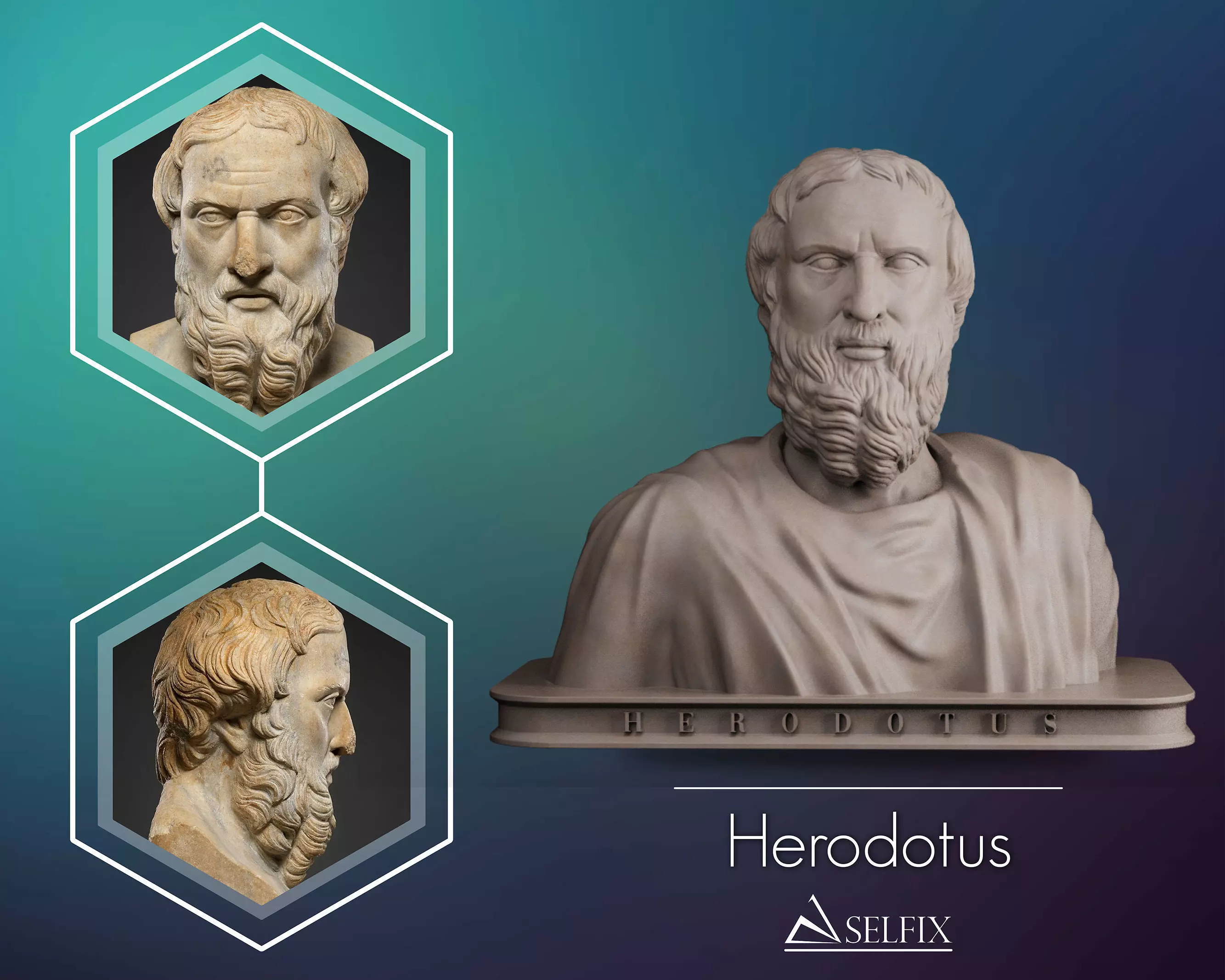 Herodotus Bust Sculpture 3D print model