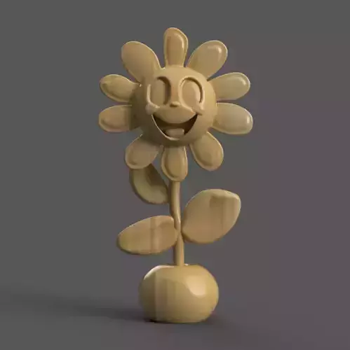 Cute Smiling Flower 3D STL Fun Decoration Gift 3D print model