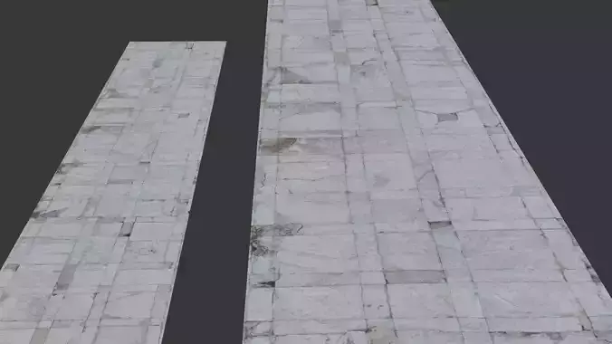 Aged Marble Tiled Floor - 3D Scanned Model