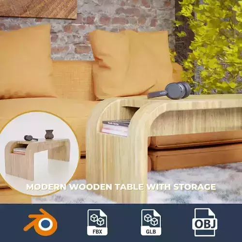 Modern Wooden Table with Storage