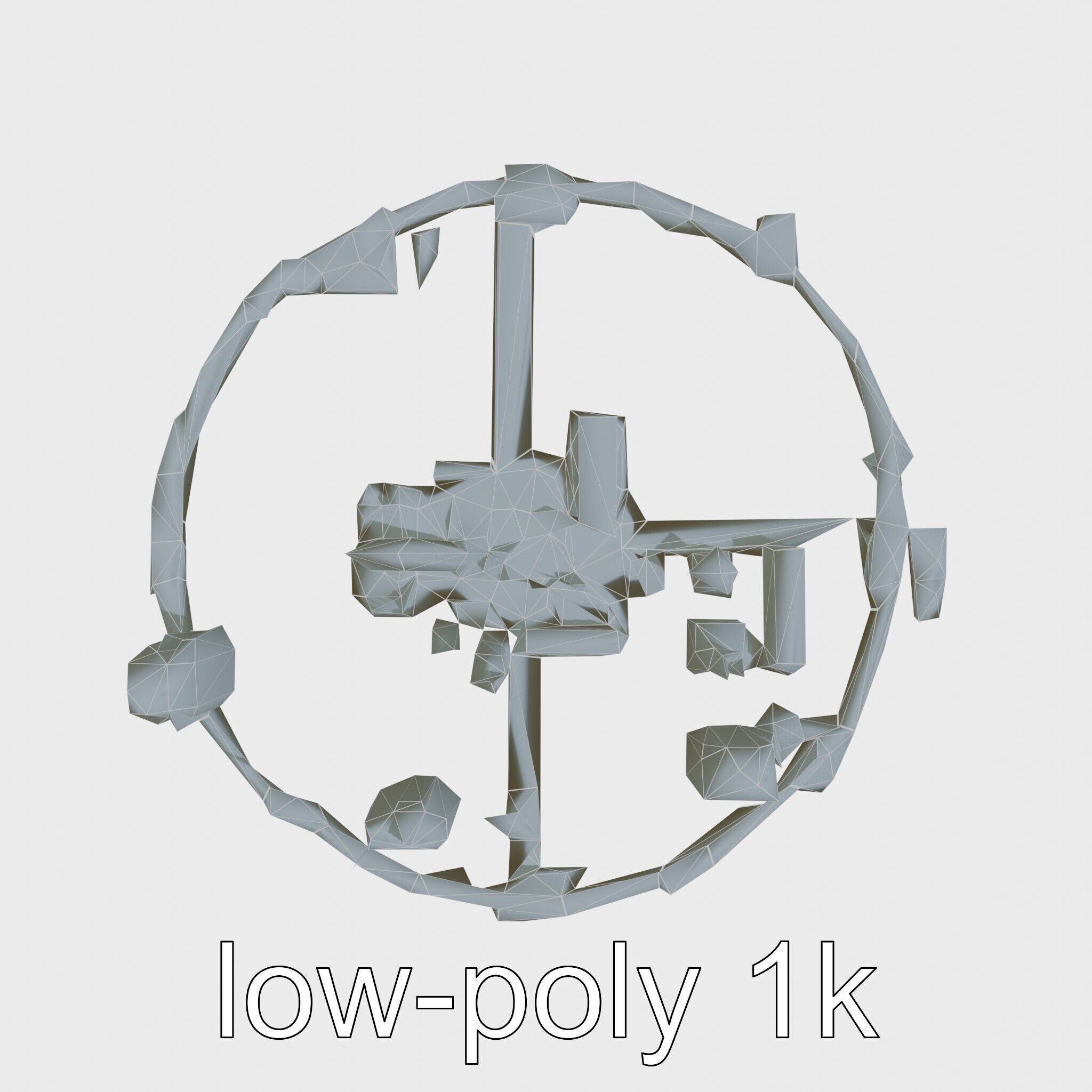 Cyberpunk Futuristic City Circular District Low-poly 3D model_18