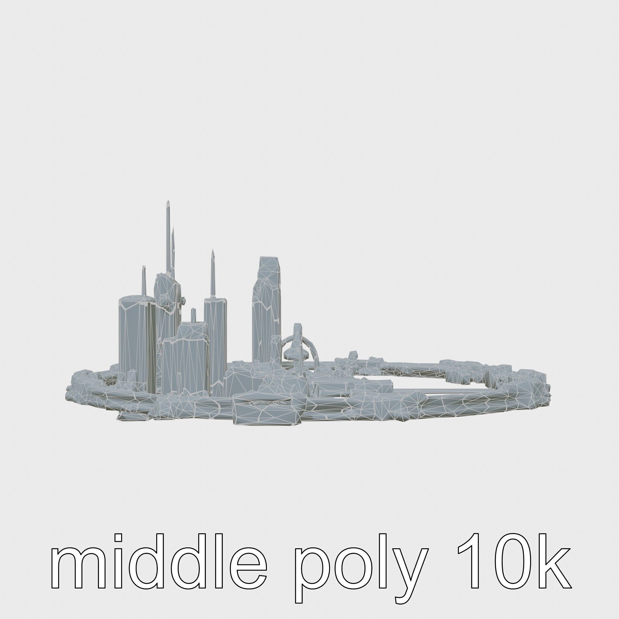 Cyberpunk Futuristic City Circular District Low-poly 3D model_6