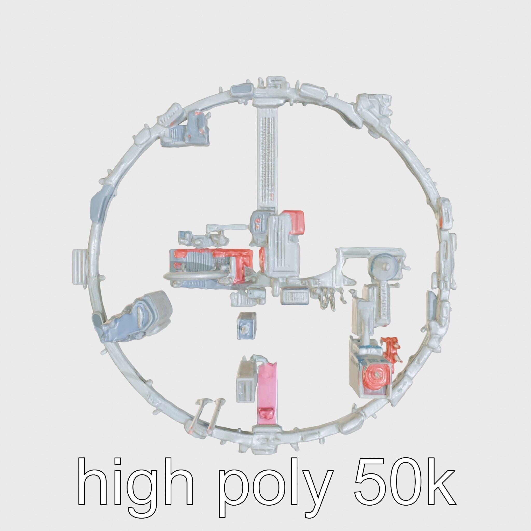 Cyberpunk Futuristic City Circular District Low-poly 3D model_2