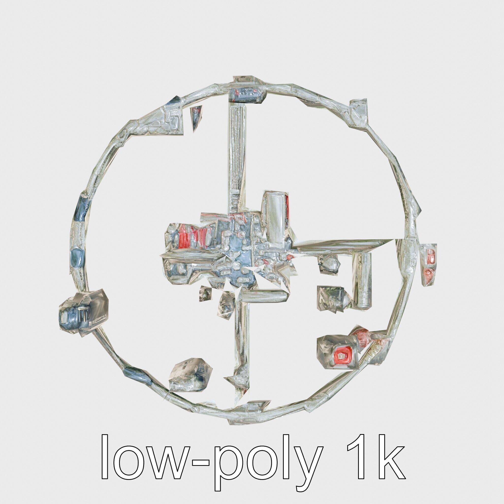 Cyberpunk Futuristic City Circular District Low-poly 3D model_15