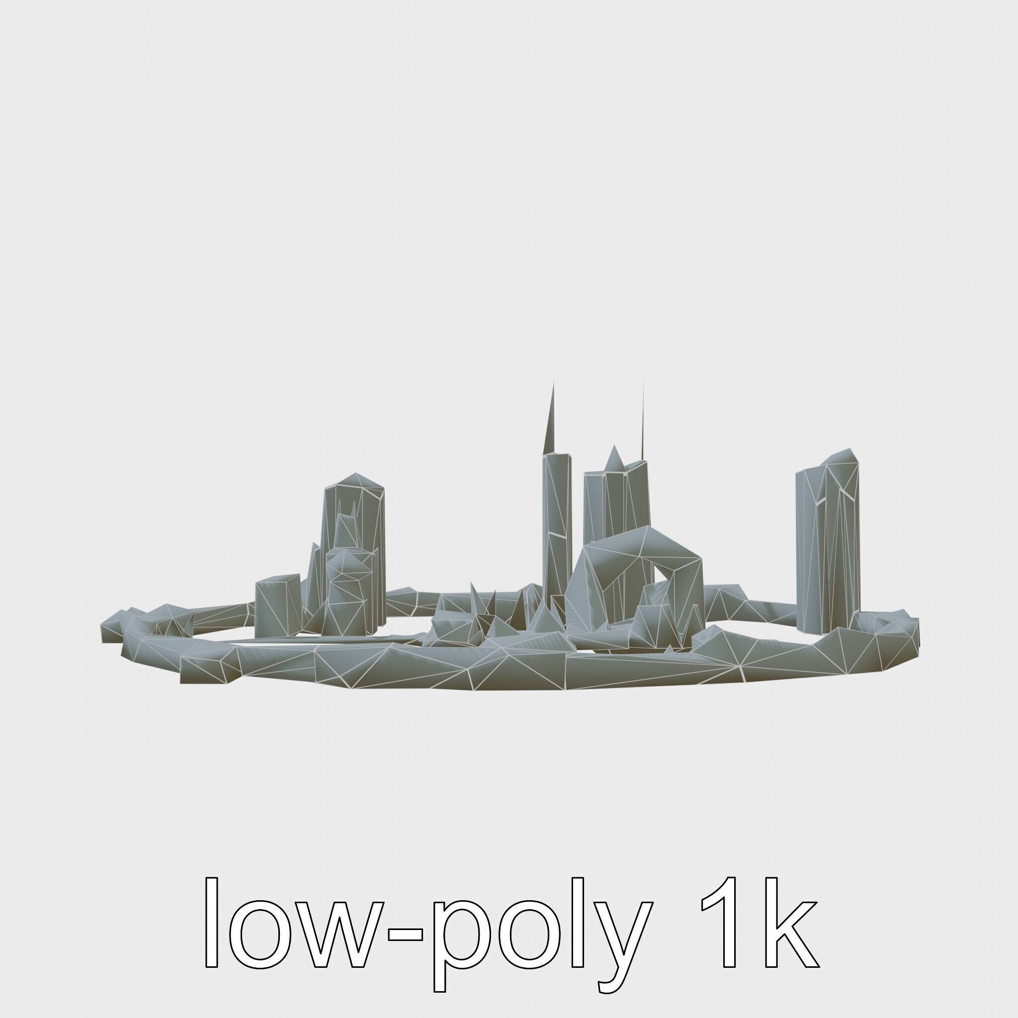 Cyberpunk Futuristic City Circular District Low-poly 3D model_7