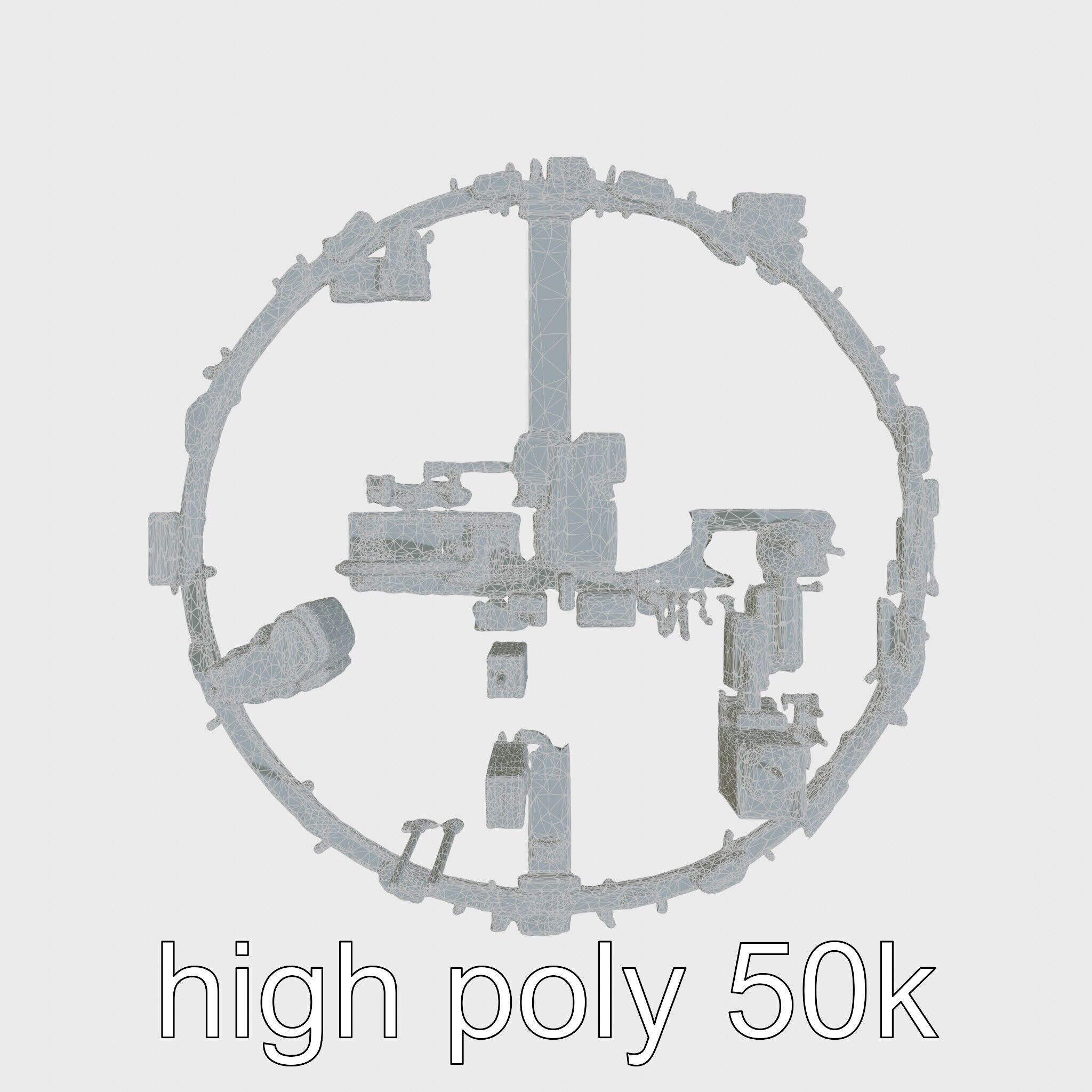 Cyberpunk Futuristic City Circular District Low-poly 3D model_5