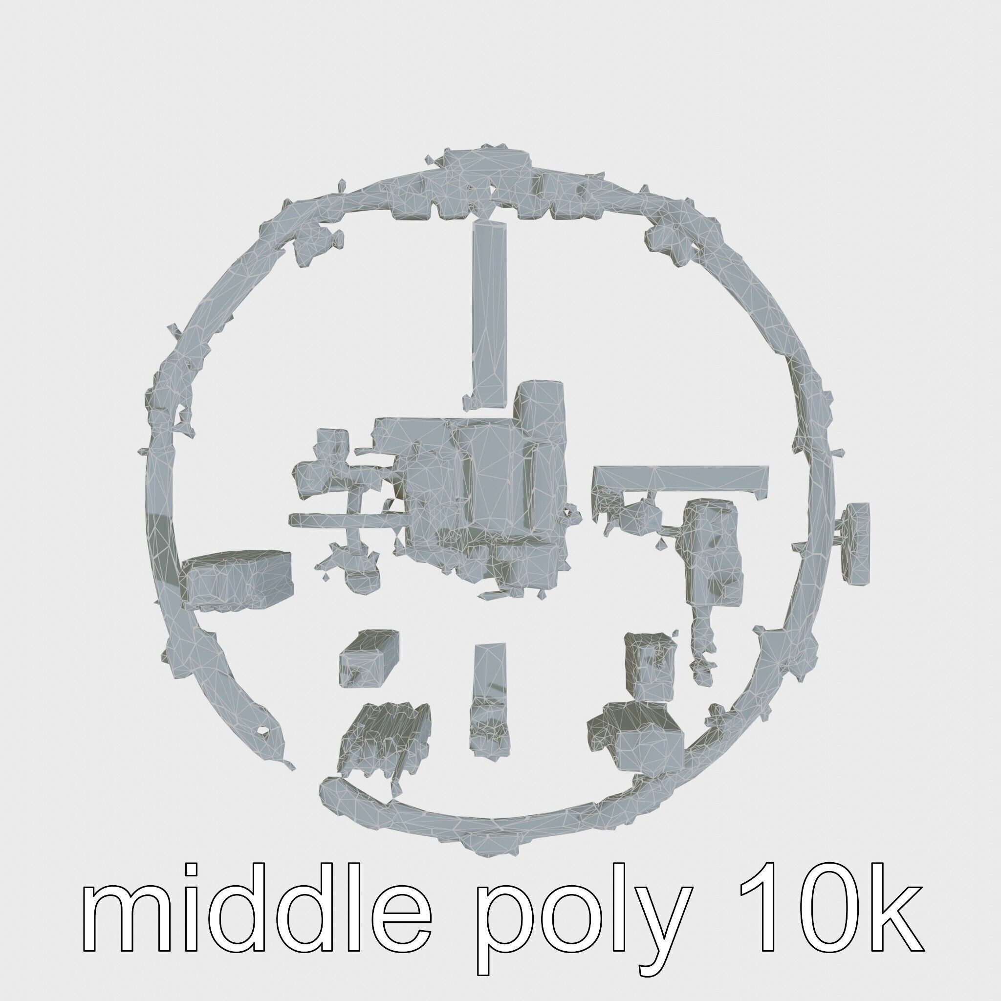 Cyberpunk Futuristic City Circular District Low-poly 3D model_10