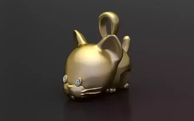 BABY CAT ANIMAL PENDANT 3D PRINTABLE MODEL