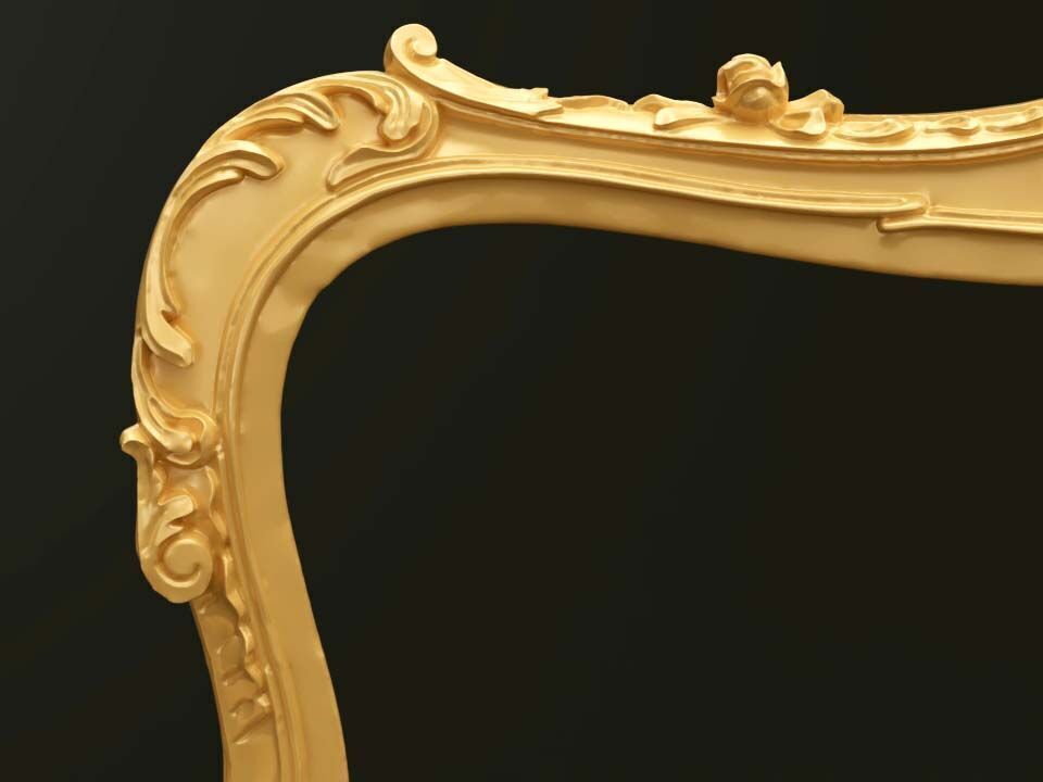 Classic Baroque Style Wooden Sofa Base for CNC 3D model_5