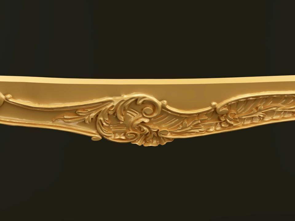 Classic Baroque Style Wooden Sofa Base for CNC 3D model_3
