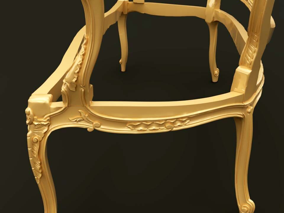 Classic Baroque Style Wooden Sofa Base for CNC 3D model_7