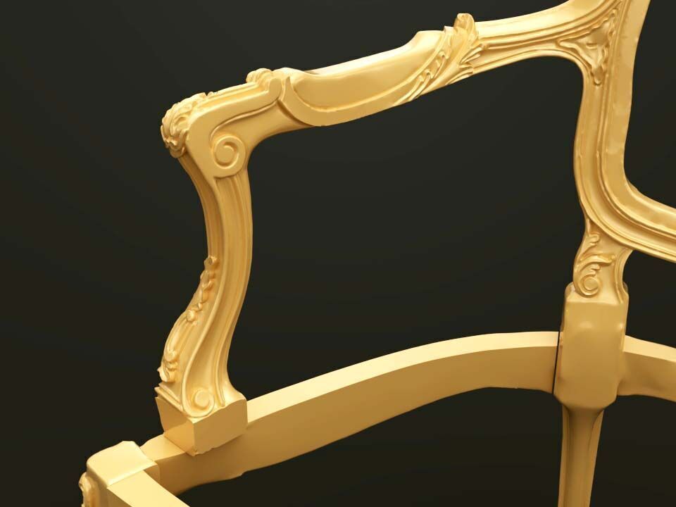 Classic Baroque Style Wooden Sofa Base for CNC 3D model_6