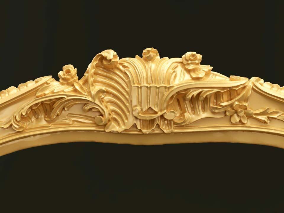 Classic Baroque Style Wooden Sofa Base for CNC 3D model_2