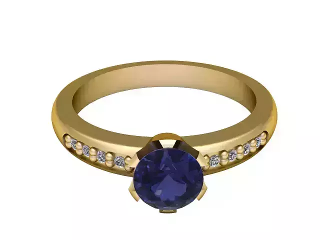BLUE SAPPHIRE FANCY RING 3D PRINTABLE MODEL 