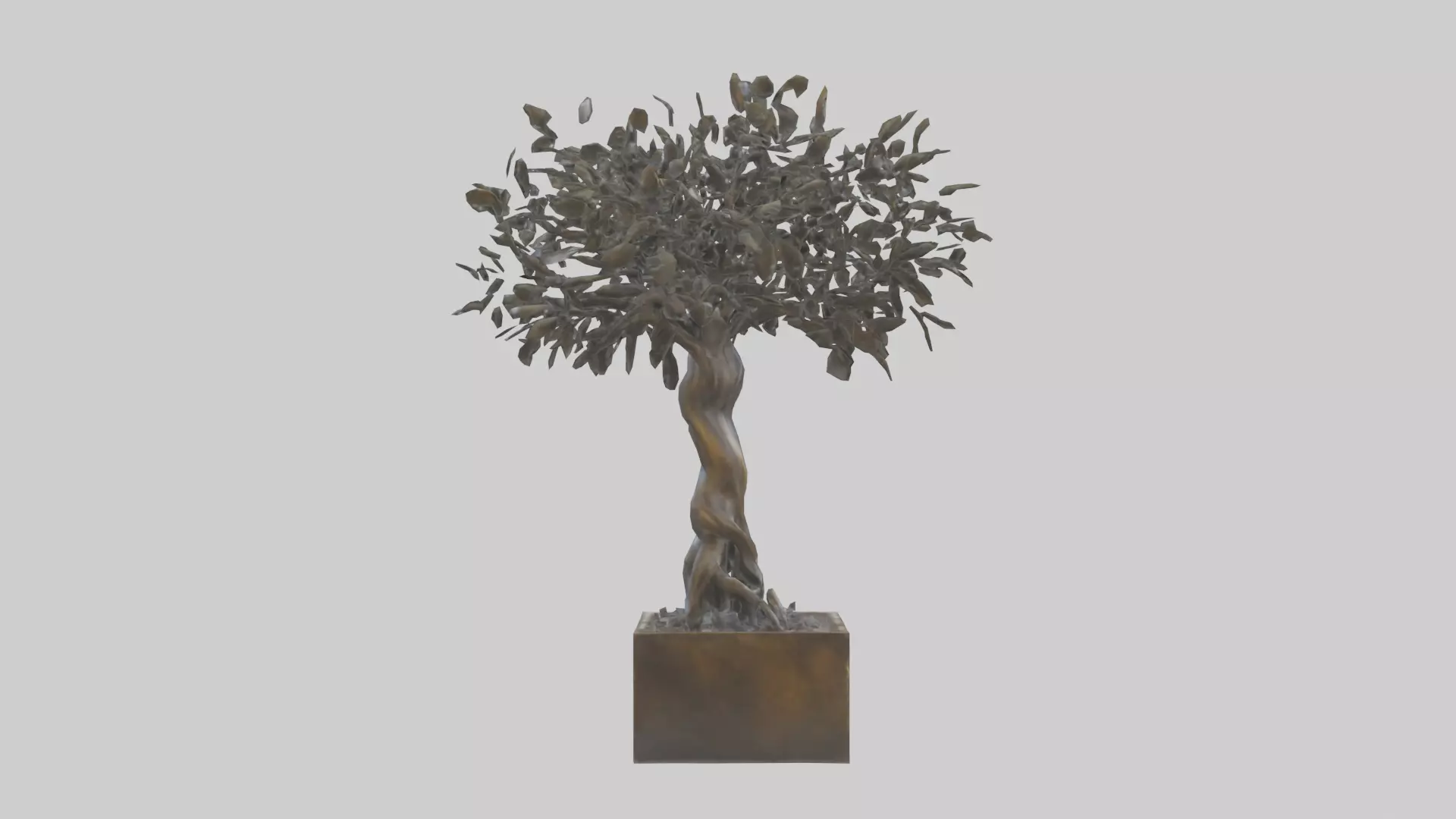 Tree of Life Abstract Sculpture statue model Low-poly 3D model_0
