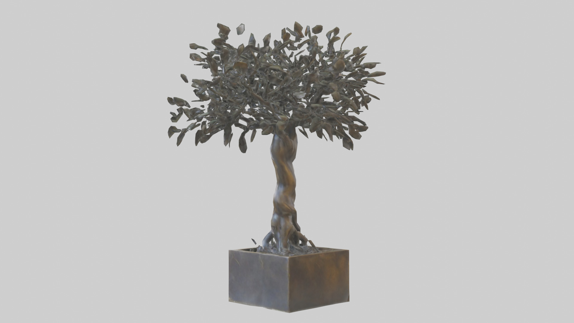 Tree of Life Abstract Sculpture statue model Low-poly 3D model_1