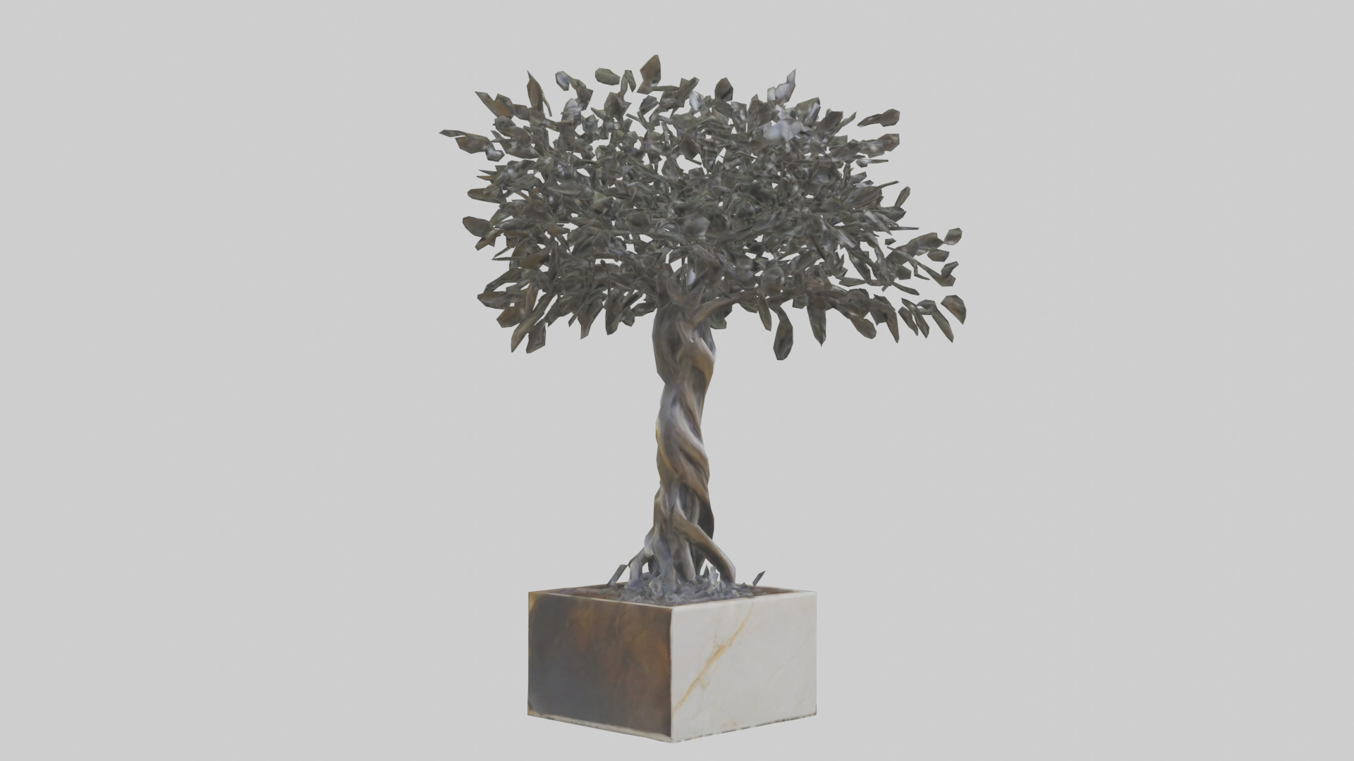Tree of Life Abstract Sculpture statue model Low-poly 3D model_11
