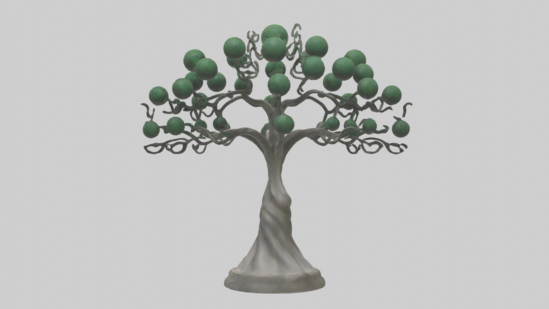Tree Form Abstract Statue model Low-poly 3D model_1
