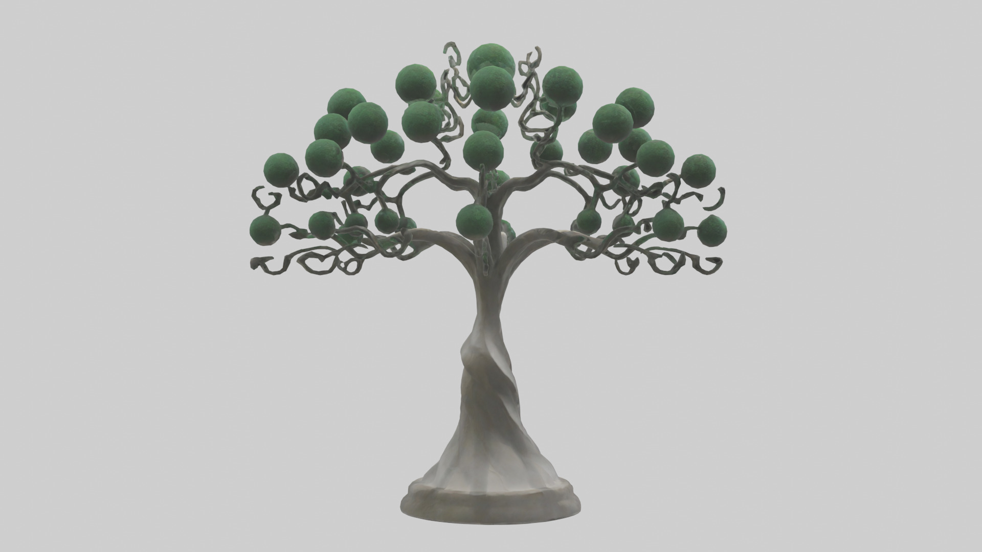 Tree Form Abstract Statue model Low-poly 3D model_2