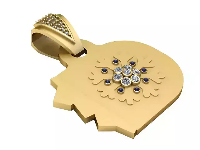 BLUE SAPPHIRE SHAPE PENDANT 3D PRINTABLE MODEL 