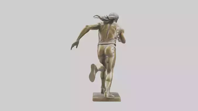Track and Field Runner statue model Low-poly 3D model