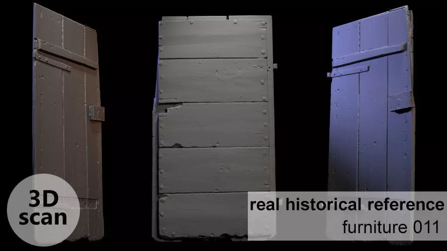 Furniture 011 - historical wooden door 3D print model_0