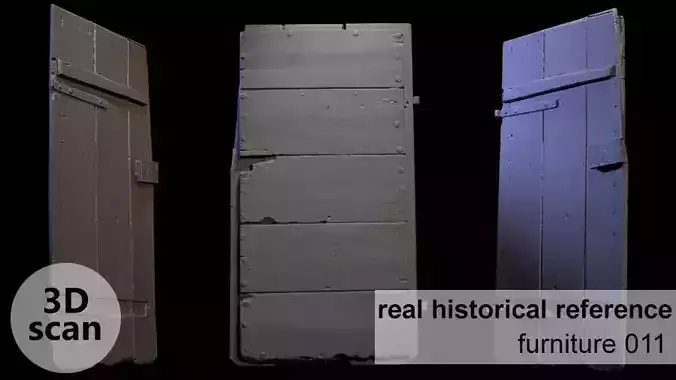 Furniture 011 - historical wooden door 3D print model