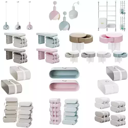 A set eight elements for a childrens room by Circu  3D Model Collection