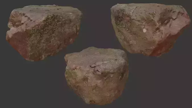 Realistic Rock - 3D Scanned Model Low-poly 3D model
