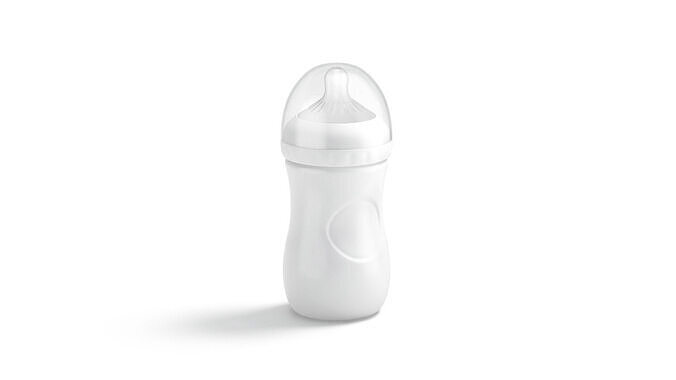 White Plastic Baby Bottle - children milk feeding container 3D model