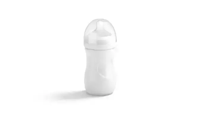 White Plastic Baby Bottle - children milk feeding container