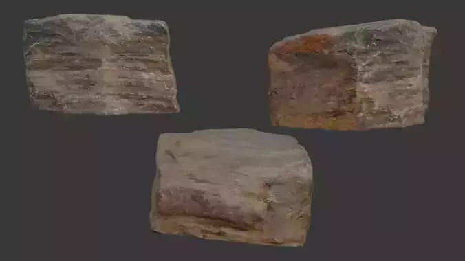 Layered Sedimentary Rock - 3D Scanned Model Low-poly 3D model